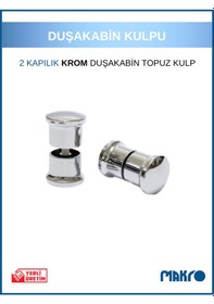 Resim 2 Kapılık Duşakabin Topuz Kulp Krom Cam Duşakabin Kulpu Krom 