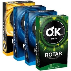 Resim Okey Rötar Prezervatif 10'lu + Klasik Prezervatif 10'lu x 2 + Hisset Prezervatif 10'lu 