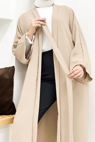 Resim CNG MODA Kuşaklı Aerbin Uzun Kimono 