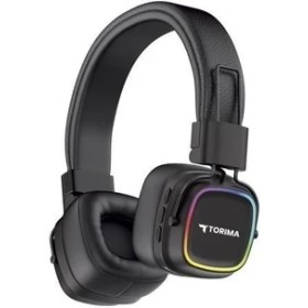 Resim Torima Hd-12 Siyah Rgb Işıklı Güçlü Bas Kulak Üstü Kablosuz Bluetooth Kulaklık 