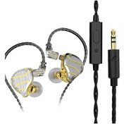 Resim Jeehugo Qkz Zxn Metal Kablolu Kulak İçi Kulaklık, 10mm Sesi, Mikrofonlu Kumandalı, 0.75mm 2pin Çevirilebilir Kablolu, Altın Renk Zxn 
