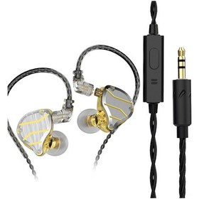 Resim Jeehugo Qkz Zxn Metal Kablolu Kulak İçi Kulaklık, 10mm Sesi, Mikrofonlu Kumandalı, 0.75mm 2pin Çevirilebilir Kablolu, Altın Renk Zxn 