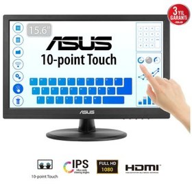 Resim ASUS VT169HE 15.6" 5ms, 60Hz, Dokunmatik, HDMI, D-Sub, Düşük Mavi Işık, FreeSync, IPS Panel Monitör 