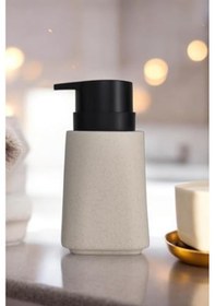 Resim New Max Premium Serisi 300 Ml Sıvı Sabunluk Pompalı Mermer Desenli Seramik Sıvı Sabunluk Dispencer Bej 