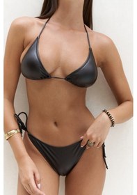 Resim Mai Collection Mai Studios Co. Mutia Bağcıklı Parlak Siyah Bikini Altı Siyah 