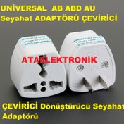 Resim Ata Elektronik Beyaz Amerikan Priz Jak Ucu Çevirici Adaptör Amerikan Türk Çevirici Jak Yurt Dışı Beyaz 