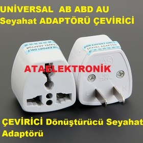 Resim Ata Elektronik Beyaz Amerikan Priz Jak Ucu Çevirici Adaptör Amerikan Türk Çevirici Jak Yurt Dışı Beyaz 