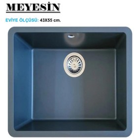 Resim Meyesin ME-43A Tezgah Altı Granit Mutfak Eviyesi Antrasit 43 x 55 CM 