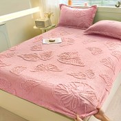 Resim LARMPAT Pembe Kelebek Desenli Flanel Uyumlu Çarşaf - Tüm Mevsimler İçin Yumuşak, Cilt Dostu Yatak Koruyucu, Makinede Yıkanabilir, Zarif Çiçek Deseni, Yatak Odası ve Misafir Odası İçin İdeal, Tüm Mevsim Yatak Seti|Kelebek Desenli|Şık, Uyumlu Çarşaf 