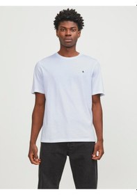 Resim Jack & Jones Jack&jones Paulos Erkek Beyaz Yuvarlak Yaka Tişört 12245087-WHT Beyaz 