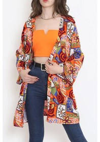 Resim Desenli Kimono Turuncu - 1658.1095. Çok Renkli 