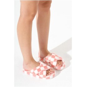 Resim Tonny Black Kroko Desenli Çapraz Peluş Kadın Pembe Ev Terliği Tbtbr010 Pembe 