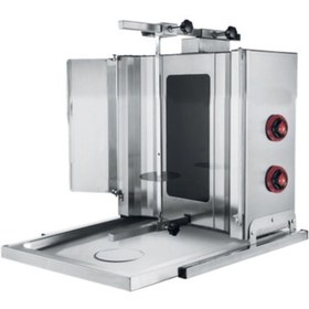 Resim CSA İnox Karacasan Endüstriyel Elektrikli 2 Radyanlı Döner Ocağı Makinesi 