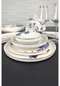 Resim Roy King Blue Blanch 60 Parça Bone China Yemek Takımı Dsn 042 