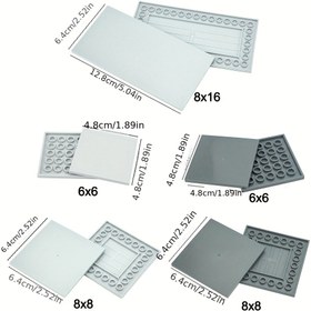 Resim DIY Yapı Blokları Işık Paneli 6x6 8x8 8x16 Karo Yapı Bloğu Düz Panel 4*4 6*6 8*8 8 8*16 Pürüzsüz Panel Yaratıcı Yapı Bloğu Aksesuarları Oyuncak 
