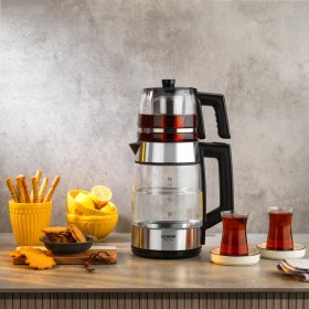 Resim Şeffaf Cam Elektrikli Çay Makinesi, Pratik ve Şık Tasarım 