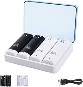 Resim Şarj Edilebilir Wii Uzaktan Piller, TechKen Şarj İstasyonu, Wii Denetleyicisi için 4'lü Paket 2800mAh Wii Şarj Edilebilir Pil Paketi, Nintendo Wii Denetleyicisi ile Uyumlu Wii Şarj Cihazı 