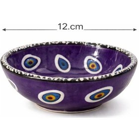 Resim Nazar Boncuklu Seramik Çerezlik Kase 12 Cm El Yapımı Dekoratif Zeytin Ve Çerez Kasesi Kahvaltılık Sunumluk çok renkli 