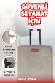 Resim Ergo Travel Valiz Koruma Kılıfı Kadife Kılıf - Gri - Küçük Boy | 