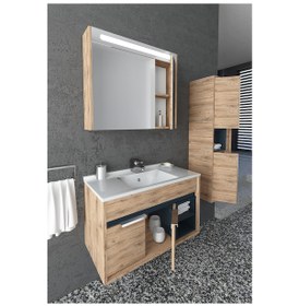 Resim NAPOLİ 85 CM BEYAZ LAVABOLU BANYO DOLABI - DORADO/ANTRASİT (BOY DOLAP HARİÇ ) 