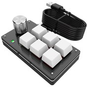 Resim Yunboo Tek Elle Kullanılabilir Rgb Aydınlatmalı Mini Mekanik Klavye - 6 Tuş + 1 Düğme 