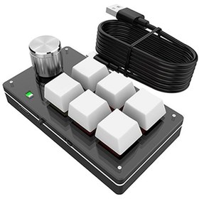 Resim Yunboo Tek Elle Kullanılabilir Rgb Aydınlatmalı Mini Mekanik Klavye - 6 Tuş + 1 Düğme 