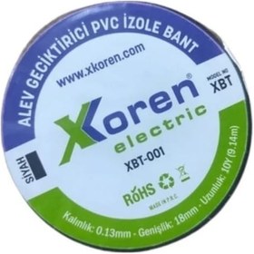 Resim Xkoren Sarı Alev Geciktirici Pvc İzole Bant 0.13mm X 18mm X 10y 9.14m 10 Adet 
