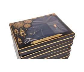 Resim 10 Adet İsme Özel Kutulu Mevlüt Hediyelik Seti Kadife Seccade,tesbih,esans,takke,örtü Çeyizlik Set Siyah 