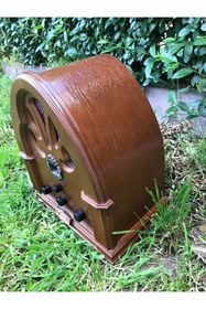 Resim M&Y RADYO Alman ahşap kasalı katedral radyo 