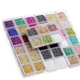Resim 1 Kutu Kırık Cam Taşları Doldurma Düzensiz Kırık Taşlar DIY Reçine Kalıp El Sanatları Tırnak Sanatı Dekorasyon Malzemesi 