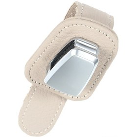 Resim Xindoker Araç Güneş Görünürlüğü Klipsi - Alüminyum Deri Güneş Gözlüğü Tutucu, Güneş Perdesi Depolama Aracı, Sünger Içli, Kırılma Engeli, Bej 