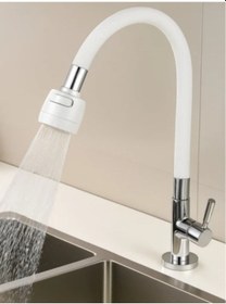 Resim Mucit Home Beyaz Renkli Oynar Başlıklı Tasarruflu Silikon Musluk Başlığı Kubar Beyaz 