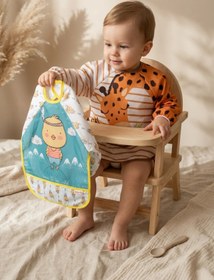 Resim Babydonat Lüks Sıvı Geçirmez Uzun Kollu Bebek Blw Önlüğü 6-24 Ay - 2'li Set Hayvan Figürlü Mama Önlüğü - Leke 
