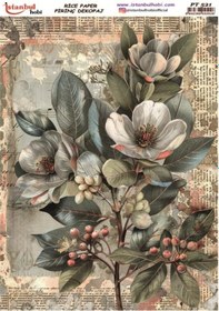 Resim Pirinç Dekopaj Kağıdı 30x42cm Pt-521 Çiçek 