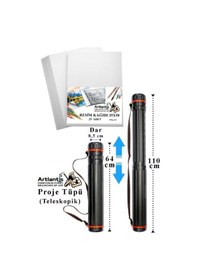 Resim Proje Tüpü Dar 1 Adet 35x50 Cm Resim Kağıdı 25 Adet Bozuka Proje Tüpü Silindir Proje Tüpü 
