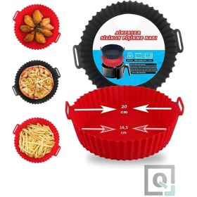 Resim Airfryer Silikon Pişirme Kabı Hava Fritözü Kalıbı Airfrey Airfray Airfrayer Pişirme Kağıdı Silikonu 