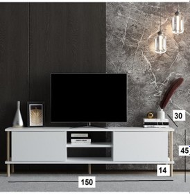 Resim Tv Sehpası Afra Beyaz 150 Cm 