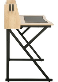 Resim T-cross Metal Ayaklı Raflı Çalışma Masası - Ceviz/siyah Ceviz - Siyah 