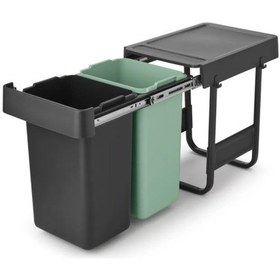 Resim Brabantıa Sort&go Buılt In Dark Grey Çöp Kutusu 2x15lt Yeşil 
