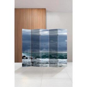 Resim Artavessa Dekoratif 5 Kanatlı Dijital Baskılı Kanvas Paravan - Seperatör - 200X180 cm - Model 13 