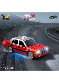 Resim Mn Model Mn38 1/16 4wd Taxi Uzaktan Kumandalı Rc Drift Arabası Led Işıklı Onroad Racing Car W/gyro 2.4ghz Rtr Kırmızı Mn-38 