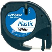 Resim Dymo Letratag Plastık Serıt Etıket Beyaz 91201 