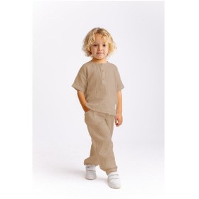 Resim Müslin T-shirt Pantolonlu Takım Vizon Vizon 