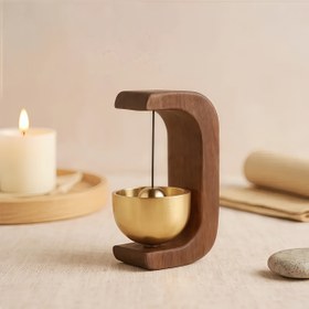 Resim Doğal Ahşap Rüzgar Gücüyle Çalan Kapı Zili & Kapı Zili - Manyetik Yapışkan Taban, Rüzgar Gücüyle Çalan Rahatlatıcı Sesli Giriş Dekoru, Rustik Ev Sistemi, Manyetik Askı (Katı Ahşap) 