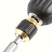 Resim 1 Adet Krom Vanadyum Çelik Hızlı Bırakma Matkap Ucu Adaptörü Kendinden Kilitlemeli Uzatma Çubuğu ile - 3'ü-1 Arada Çoklu Sap (1/4", 3/8", 1/2") Elektrikli Matkap Sürücü & Tornavida Dönüşümü, Ergonomik Tutuş, Dayanıklı Yapı, Altıgen Sap, Sağlam Alet Tasarımı 
