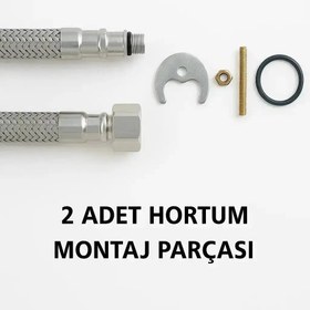 Resim Beyaz Kare Mutfak Bataryası Çift Su Girişli 5 Yıl Garantili 