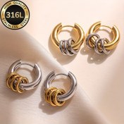 Resim Şık Solmaya Dayanıklı Hipoalerjenik 316L Paslanmaz Çelik Altın Küpeler, Trend Kadın Çivili Küpeler, Günlük Kullanım veya Partiler İçin Basit Dayanıklı Klasik, Takı Aksesuar Hediyesi, Tatil Hediyeleri,Zamansız Tasarım,Minimalist Takı,Dayanıklı Küpeler,Yüksek kaliteli metal,Moda Küpeleri,Kadınlar için 