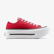 Resim Converse Chuck Taylor All Star Lıft Double Stack Platform Kadın Kırmızı Sneaker A16515c-600 Siyah 