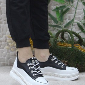 Resim Fort Guja 24K308-1 Siyah Taş Detaylı Kalın Taban Casual Kadın Ayakkabı 