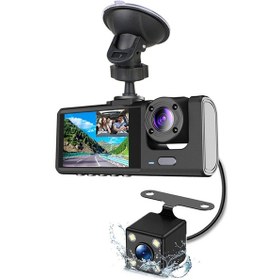 Resim Lemestar Y15 Üçlü Kameralı Araç Kayıt Cihazı: Gece Görüşlü İç Kamera, Hareket Algılama Ve Sürekli Kayıt Özellikli 